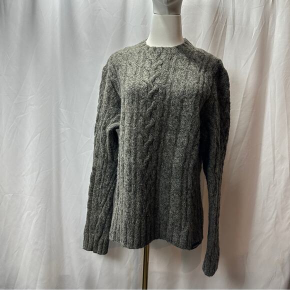 SALE!!! Abercrombie & Fitch Vintage Sweater Wool Cable Knit Dark Academia Size M - Picture 6 of 9